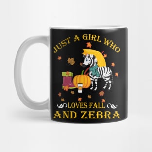 Just A Girl Who Loves Fall & Zebra Funny Thanksgiving Gift Mug